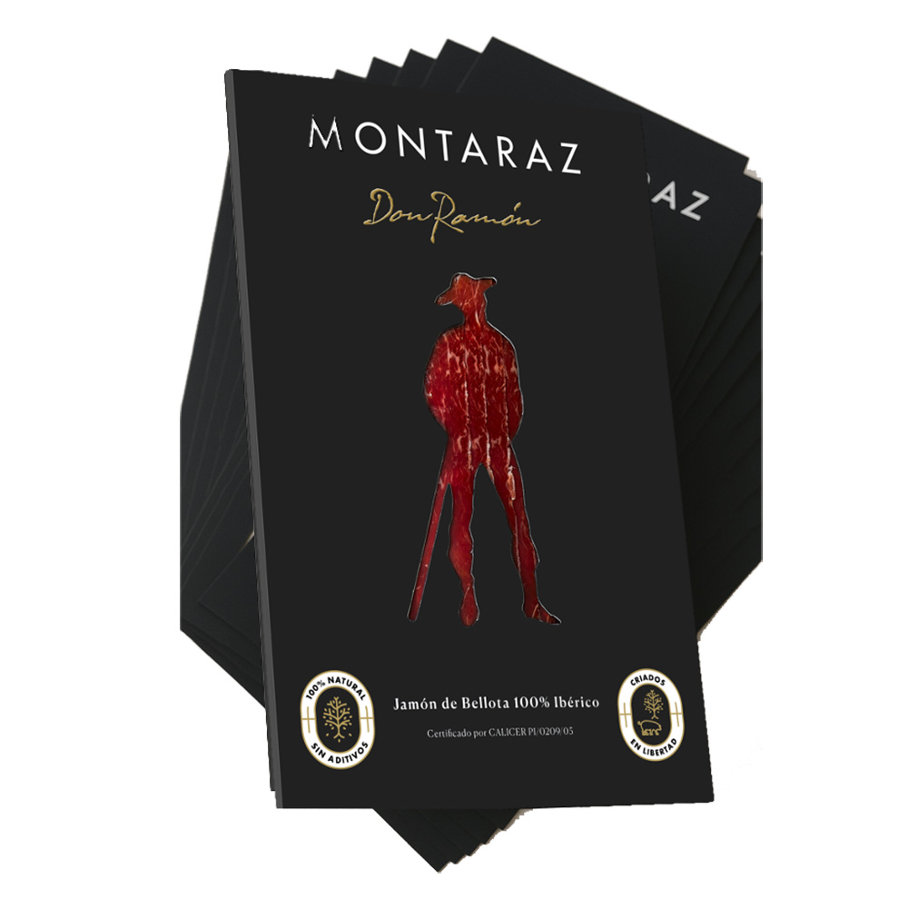 Montaraz Don Ramón -Jamón de Bellota 100% Ibérico D.O. loncheado (34 sobres de 100g) - Imagen 2