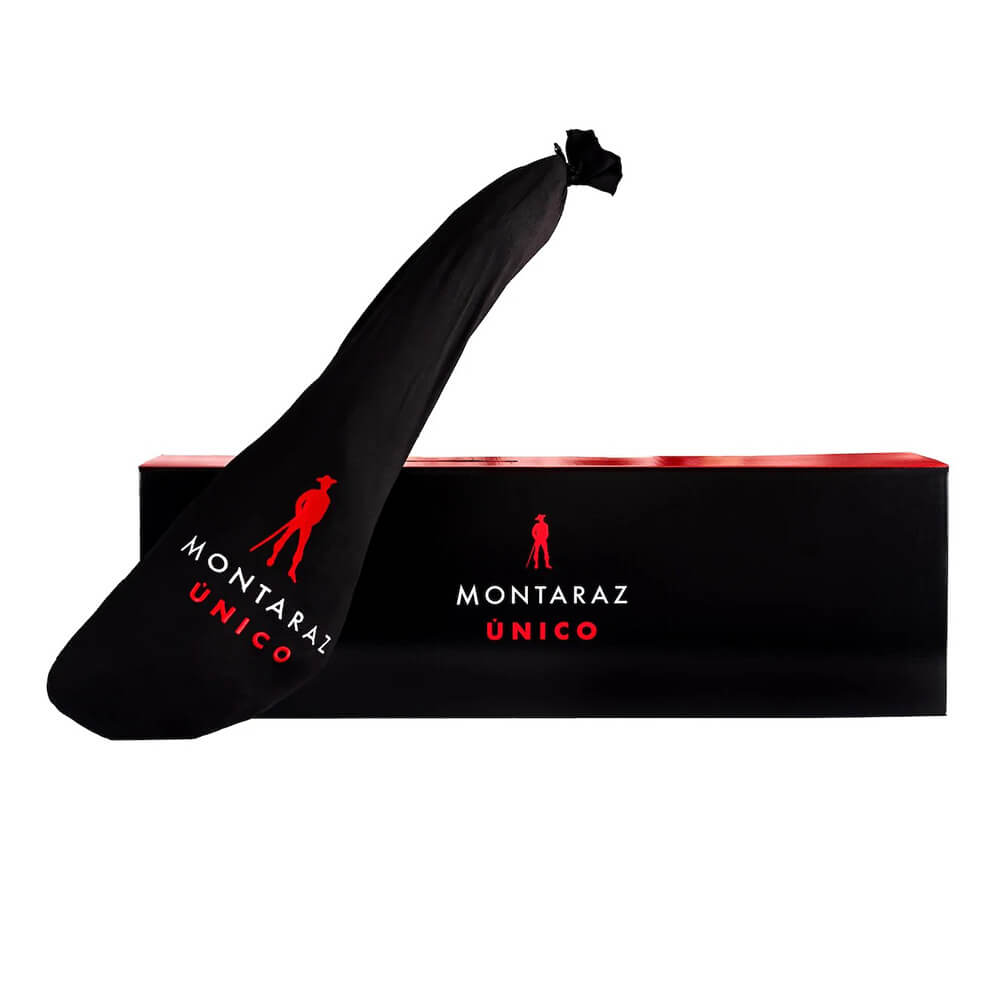 Jamón ibérico Montaraz con funda y caja